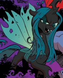 Size: 377x470 | Tagged: safe, artist:andypriceart, idw, official comic, queen chrysalis, changeling, changeling queen, g4, siege of the crystal empire, spoiler:comic, spoiler:comic35, cropped, female
