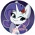 Size: 1024x1016 | Tagged: safe, artist:sakukitty, rarity, pony, unicorn, g4, bust, button, cute, female, flower, flower in hair, mare, obtrusive watermark, portrait, raribetes, rose, solo, watermark