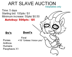 Size: 1000x791 | Tagged: safe, artist:ad-opt, oc, oc only, demon, demon pony, original species, :p, advertisement, braid, commission info, lineart, needle, sitting, text, tongue out, white eyes