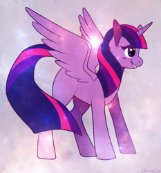 Size: 1400x1500 | Tagged: safe, artist:ecoelus, twilight sparkle, alicorn, pony, g4, cute, ear fluff, female, mare, missing cutie mark, profile, smiling, solo, spread wings, starry eyes, twiabetes, twilight sparkle (alicorn), wingding eyes, wings