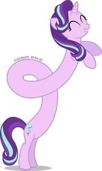 Size: 1478x2475 | Tagged: safe, artist:stellardusk, starlight glimmer, pony, unicorn, g4, ^^, cute, eyes closed, female, glimmerbetes, long glimmer, mare, meme, simple background, smiling, solo, transparent background, vector