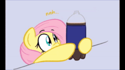 Size: 854x480 | Tagged: safe, ai assisted, ai content, artist:shoutingisfun, fifteen.ai, fluttershy, pegasus, pony, g4, aivo, animated, avo, bebsi, bottle, comic, female, mare, soda, soda bottle, sound, there was an attempt, webm, you tried