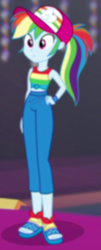 Size: 302x750 | Tagged: safe, screencap, rainbow dash, equestria girls, equestria girls specials, g4, my little pony equestria girls: better together, my little pony equestria girls: spring breakdown, blurry, cropped, cruise outfit, feet, female, geode of super speed, magical geodes, sandals, sleeveless, solo, toes