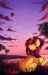 Size: 2250x3509 | Tagged: safe, artist:pridark, oc, oc only, pony, unicorn, commission, high res, ocean, raised hoof, scenery, smiling, solo