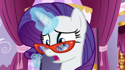 Size: 1920x1080 | Tagged: safe, screencap, rarity, pony, dragon dropped, g4, female, glasses, rarity's glasses, solo