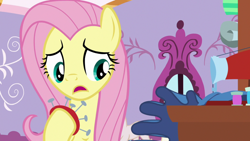 Size: 1920x1080 | Tagged: safe, screencap, fluttershy, pony, dragon dropped, g4, female, pincushion, sewing machine, solo