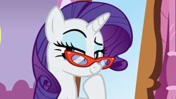 Size: 1920x1080 | Tagged: safe, screencap, rarity, pony, dragon dropped, g4, female, glasses, rarity's glasses, solo