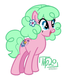 Size: 1188x1359 | Tagged: safe, artist:tassji-s, bunches-o-fun, pony, g3, g4, female, g3 to g4, generation leap, simple background, solo, transparent background