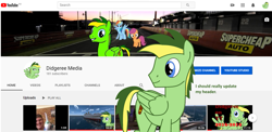 Size: 1265x615 | Tagged: safe, artist:didgereethebrony, oc, oc only, oc:didgeree, pegasus, pony, solo, youtube, youtube link