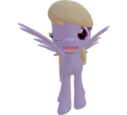 Size: 796x720 | Tagged: safe, artist:topsangtheman, cloud kicker, pegasus, pony, g4, 3d, female, one eye closed, open mouth, simple background, solo, source filmmaker, transparent background, wink