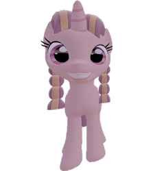 Size: 643x720 | Tagged: safe, artist:topsangtheman, bacon braids, pony, unicorn, g4, the cutie map, 3d, female, looking at you, simple background, smiling, solo, source filmmaker, transparent background