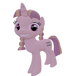Size: 710x720 | Tagged: safe, artist:topsangtheman, bacon braids, pony, unicorn, g4, the cutie map, 3d, equal cutie mark, female, looking at you, simple background, solo, source filmmaker, transparent background