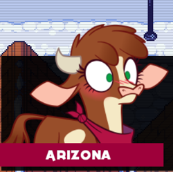 Size: 384x382 | Tagged: safe, screencap, arizona (tfh), cow, them's fightin' herds, arizonadorable, blushing, community related, cropped, cute