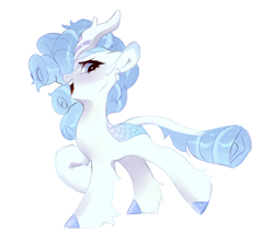 Size: 2000x1800 | Tagged: safe, artist:zlatavector, oc, oc only, kirin, curly hair, female, horn, kirin oc, looking at you, simple background, smiling, solo, white background