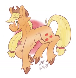 Size: 1392x1426 | Tagged: safe, artist:beyhr, applejack, earth pony, pony, g4, applejack's hat, cowboy hat, female, hat, solo