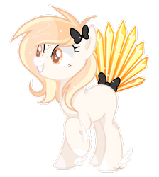 Size: 2320x2585 | Tagged: safe, artist:lilbitchie, oc, oc only, oc:yuhidae, original species, pony, crystal tail, female, high res, mare, simple background, solo, transparent background