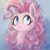 Size: 900x900 | Tagged: safe, artist:krista-21, pinkie pie, earth pony, pony, g4, bust, female, looking away, looking up, mare, open mouth, portrait, solo, three quarter view