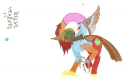 Size: 1024x672 | Tagged: safe, artist:scarletfawn, big macintosh, pony, timber wolf, g4, frankenpony, male, robot claw, solo