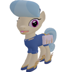 Size: 658x720 | Tagged: safe, artist:topsangtheman, golden hooves (g4), earth pony, pony, g4, 3d, female, one eye closed, open mouth, simple background, solo, source filmmaker, transparent background, wink