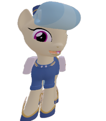 Size: 634x720 | Tagged: safe, artist:topsangtheman, golden hooves (g4), earth pony, pony, g4, 3d, female, looking at you, one eye closed, simple background, solo, source filmmaker, transparent background, wink