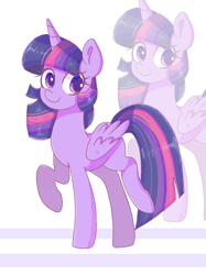Size: 1080x1444 | Tagged: safe, artist:ch-chau, artist:minervaovo, twilight sparkle, alicorn, pony, collaboration, colored pupils, cute, eye clipping through hair, female, mare, raised hoof, smiling, solo, twiabetes, twilight sparkle (alicorn), zoom layer