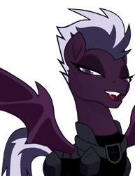Size: 785x1018 | Tagged: safe, edit, oc, oc only, oc:purity ebonshield, bat pony, pony, fanfic:everyday life with guardsmares, 4chan, armor, base used, everyday life with guardsmares, female, mare, simple background, solo, transparent background