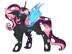 Size: 2828x2121 | Tagged: safe, artist:akemiarts1, oc, oc only, oc:victoria vanity, changeling, changelingified, high res, simple background, solo, species swap, transparent background