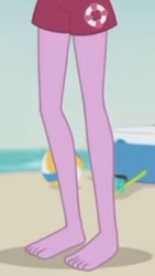 Size: 209x370 | Tagged: safe, screencap, baewatch, blue crushed, equestria girls, g4, my little pony equestria girls: better together, barefoot, beach, cropped, feet, female, legs, pictures of legs, solo