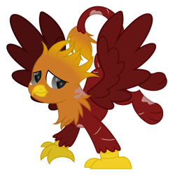 Size: 1800x1800 | Tagged: safe, artist:ponkus, oc, oc only, oc:vulcan, griffon, fallout equestria, male, simple background, solo, transparent background