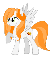 Size: 1100x1166 | Tagged: safe, artist:agdistis, oc, oc only, oc:ginger peach, pegasus, pony, drawthread, green eyes, orange hair, pegasus oc, simple background, solo, transparent background, wings