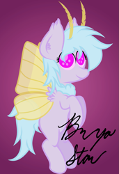 Size: 737x1080 | Tagged: safe, artist:bryastar, oc, oc only, oc:lavender blossom, moth, mothpony, original species