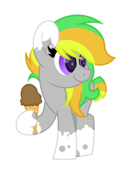 Size: 1200x1600 | Tagged: safe, artist:ponkus, oc, oc only, oc:odd inks, pegasus, pony, female, food, ice cream, ice cream cone, mare, simple background, solo, transparent background