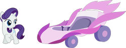 Size: 7835x3000 | Tagged: safe, artist:sollace, rarity, pony, unicorn, g4, my little pony: friendship is magic, the cart before the ponies, .svg available, cute, female, filly, filly rarity, looking back, raised leg, show accurate, simple background, smiling, solo, transparent background, vector, younger