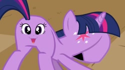 Size: 1280x720 | Tagged: safe, edit, edited screencap, screencap, twilight sparkle, a canterlot wedding, g4, body part swap, buttface, wat