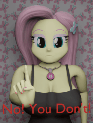 Size: 600x800 | Tagged: safe, artist:bluest, fluttershy, equestria girls, g4, 3d, animated, big breasts, breasts, busty fluttershy, cleavage, female, gif, solo