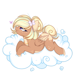 Size: 2000x2000 | Tagged: safe, artist:takan0, oc, oc only, pegasus, pony, cloud, female, high res, mare, prone, simple background, solo, transparent background