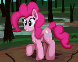 Size: 2048x1625 | Tagged: safe, artist:platinumdrop, pinkie pie, earth pony, pony, g4, female, mare, solo, swamp