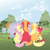 Size: 2880x2880 | Tagged: safe, anonymous artist, apple bloom, applejack, big macintosh, fluttershy, earth pony, pegasus, pony, series:fm holidays, g4, apple, apple siblings, apple sisters, applejack's hat, brother and sister, butt, cowboy hat, crying, facing away, female, filly, food, gravestone, graveyard, hat, high res, hoof on shoulder, implied bright mac, implied pear butter, intertwined tails, lineless, male, mare, missing accessory, mother's day, no pupils, plot, ship:fluttermac, shipping, siblings, sisters, stallion, straight, sweet apple acres, tail