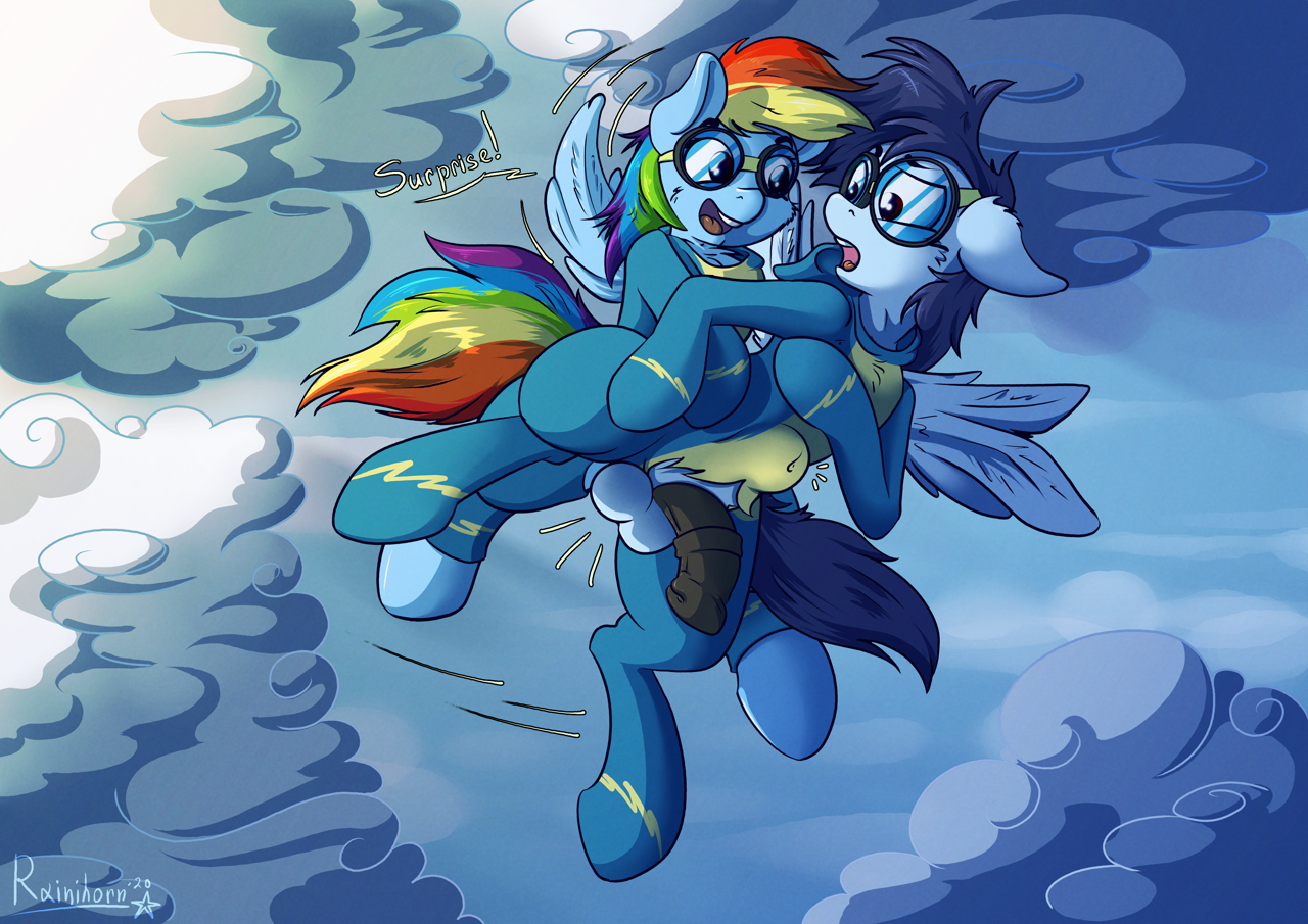 explicit, artist:rainihorn, <b>rainbow</b> dash, <b>soarin</b>&#39;, pegasus, pony, g...