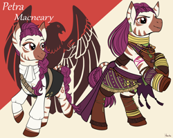 Size: 1280x1024 | Tagged: safe, artist:housho, zebra, braid, braided tail, clothes, female, fire emblem, fire emblem: three houses, jewelry, mare, petra macneary, ponified, rearing