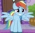 Size: 608x575 | Tagged: safe, screencap, rainbow dash, pegasus, pony, deep tissue memories, g4, spoiler:deep tissue memories, spoiler:mlp friendship is forever, caught, cropped, cute, dashabetes, female, mare, solo, spread wings, wings