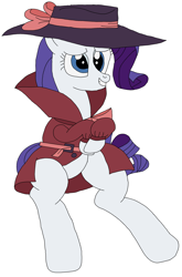 Size: 2104x3184 | Tagged: safe, artist:hubfanlover678, rarity, g4, detective rarity, fedora, hat, high res