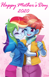 Size: 1000x1554 | Tagged: safe, artist:johnjoseco, rainbow dash, windy whistles, human, equestria girls, clothes, cute, dashabetes, digital art, duo, equestria girls-ified, female, hug, mother and child, mother and daughter, mother's day, windybetes