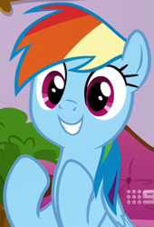 Size: 685x1008 | Tagged: safe, screencap, rainbow dash, pegasus, pony, deep tissue memories, g4, spoiler:deep tissue memories, spoiler:mlp friendship is forever, cropped, female, mare, reaction image, solo