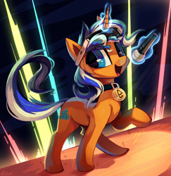 Size: 2333x2400 | Tagged: safe, artist:kaleido-art, oc, oc only, pony, unicorn, high res, microphone, solo