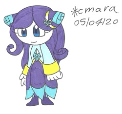 Size: 920x861 | Tagged: safe, artist:cmara, rarity, anthro, g4, crossover, cute, female, jewelry, raribetes, seedrian, solo, sonic the hedgehog (series), species swap, traditional art