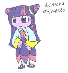 Size: 854x910 | Tagged: safe, artist:cmara, twilight sparkle, anthro, g4, crossover, female, jewelry, seedrian, solo, sonic the hedgehog (series), species swap, traditional art