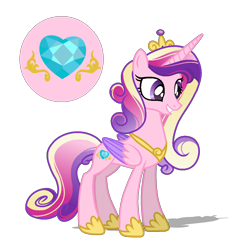 Size: 1222x1200 | Tagged: safe, artist:parclytaxel, artist:pegasister64, princess cadance, alicorn, pony, g4, base used, cutie mark, female, grin, makeover, mare, simple background, smiling, solo, transparent background