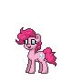 Size: 80x90 | Tagged: safe, pinkie pie, earth pony, pony, pony town, g4, animated, cute, female, gif, happy, picture for breezies, pixel art, pronking, simple background, smiling, solo
