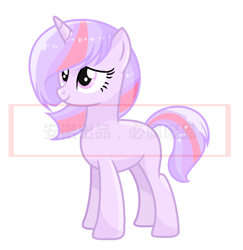 Size: 966x994 | Tagged: safe, artist:anno酱w, oc, oc only, pony, unicorn, base used, commission, horn, obtrusive watermark, simple background, unicorn oc, watermark, white background